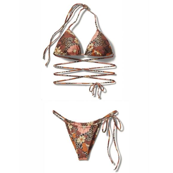 inamorata las olas bikini leopard floral - Picture 1 of 5